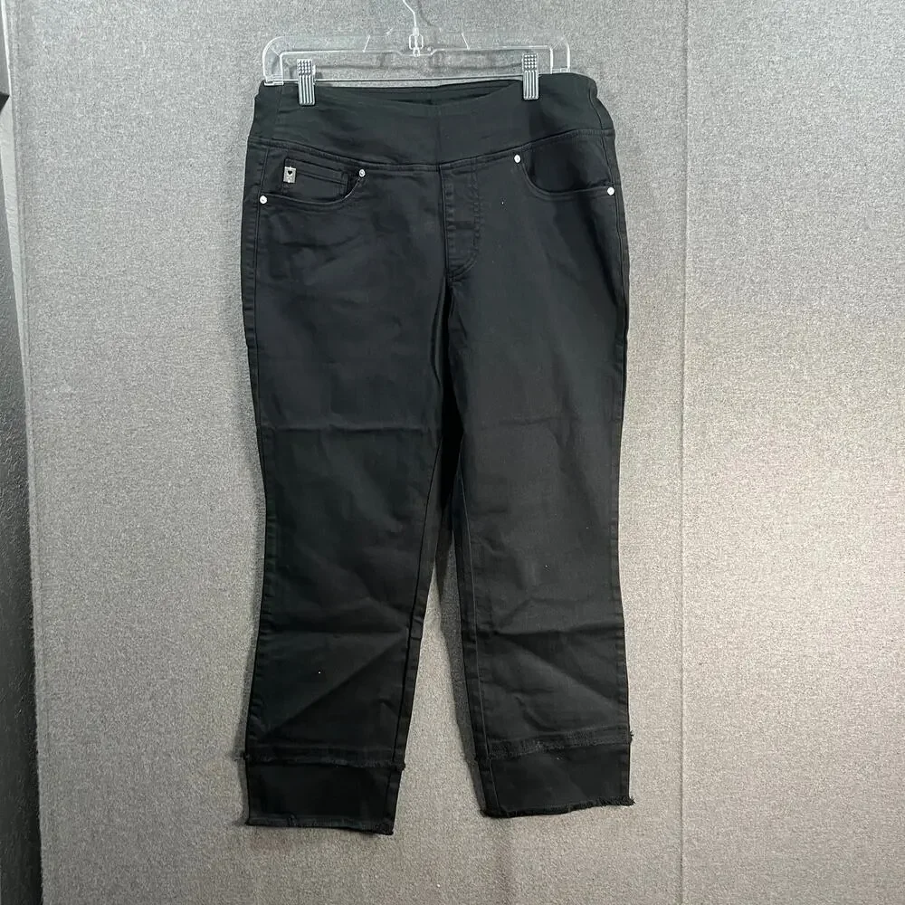 Belle By Kim Gravel TripleLuxe Reg Twill Cropped Str Black, Res 12